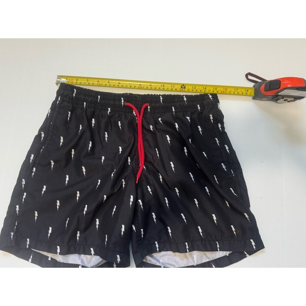 Trunks Surf & Swim Co Boys Size 6/7 Black Lightning Bolt Swim Trunks Shorts